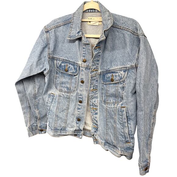 Vintage Wrangler Unisex Rugged Wear Denim Large Jacket Western Country Rodeo - Picture 1 of 7